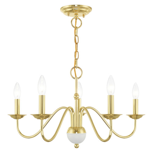 Windsor 5 Light Polished Brass Chandelier (52165-02)