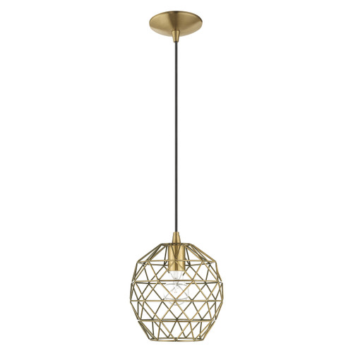 Geometric Shade Mini Pendants 1 Light Antique Brass Mini Pendant (41326-01)