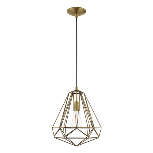 Geometric Shade Mini Pendants 1 Light Antique Brass Mini Pendant (41324-01)