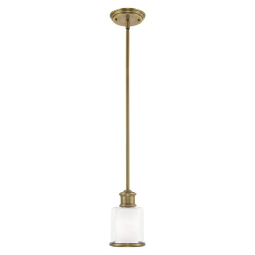 Middlebush 1 Light Antique Brass Mini Pendant (40210-01)