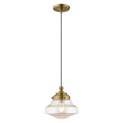 Art Glass Mini Pendants 1 Light Antique Brass Mini Pendant (41223-01)