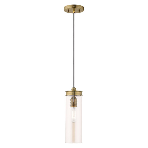 Art Glass Mini Pendants 1 Light Antique Brass Mini Pendant (41227-01)