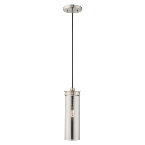Art Glass Mini Pendant Lights 1 Light Brushed Nickel Mini Pendant (41241-91)