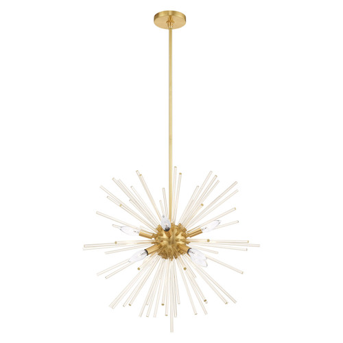 Utopia 8 Light Satin Brass Pendant Chandelier (41256-12)