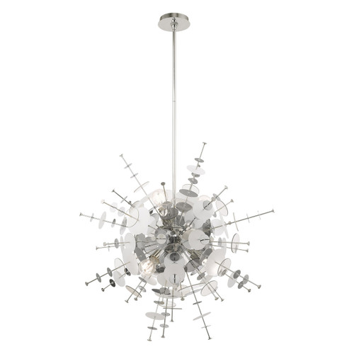 Circulo 6 Light Polished Chrome Pendant Chandelier (40076-05)