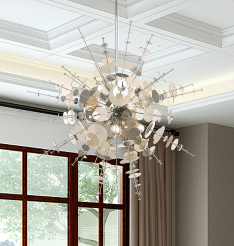 Circulo 12 Light Polished Chrome Grand Foyer Pendant Chandelier (40079-05)