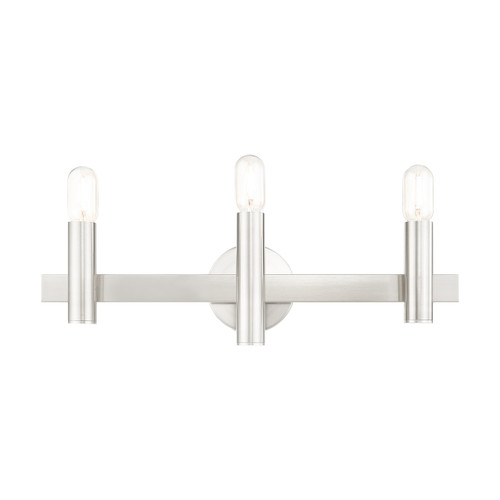 Helsinki 3 Light Brushed Nickel With Bronze Accents Vanity Sconce (15833-91)