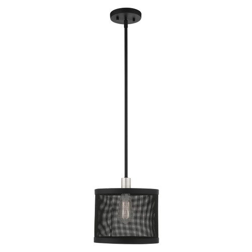 Industro 1 Light Black With Brushed Nickel Accents Pendant (46212-04)