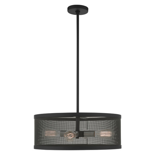 Industro 4 Light Black With Brushed Nickel Accents Chandelier (46214-04)