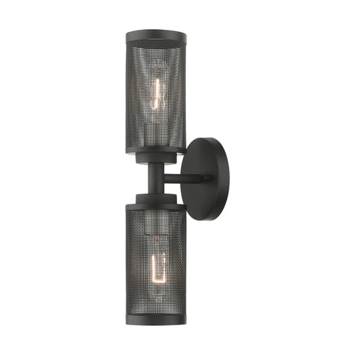 Industro 2 Light Black With Brushed Nickel Accents Sconce (14122-04)