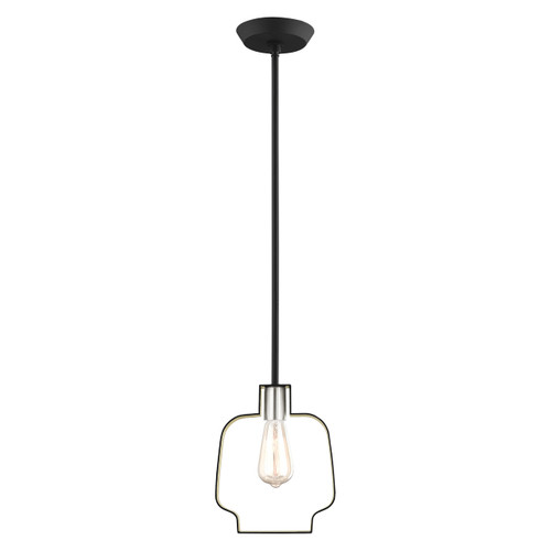 Meadowbrook 1 Light Black With Brushed Nickel Accents Pendant (45511-04)