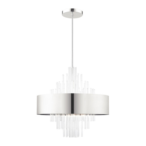 Orenburg 10 Light Polished Nickel Pendant Chandelier (48876-35)