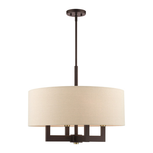 Cresthaven 4 Light Bronze With Antique Brass Accents Chandelier (46166-07)