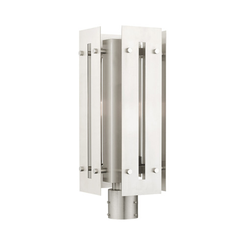 Utrecht 1 Light Brushed Nickel Accents Outdoor Post Top Lantern (21776-91)