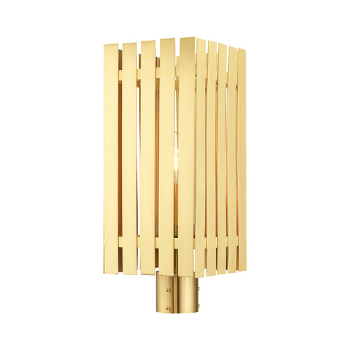 Greenwich 1 Light Satin Brass Outdoor Post Top Lantern (20756-12)