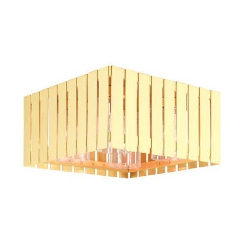 Greenwich 4 Light Satin Brass Outdoor Flush Mount (20754-12)