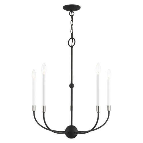 Clairmont 5 Light Black With Brushed Nickel Accents Chandelier (46065-04)