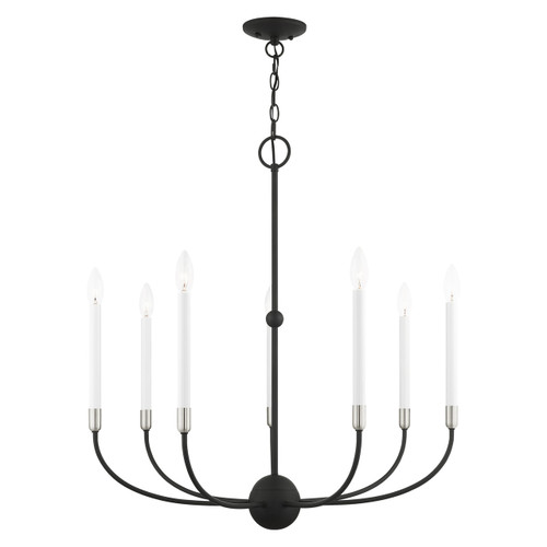 Clairmont 7 Light Black With Brushed Nickel Accents Chandelier (46067-04)