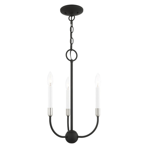Clairmont 3 Light Black With Brushed Nickel Accents Chandelier (46063-04)