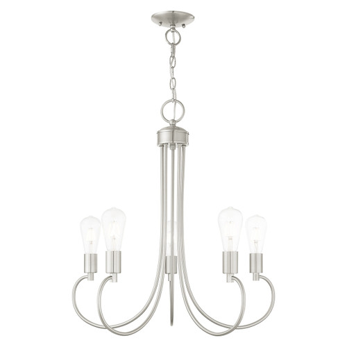 Bari 5 Light Brushed Nickel Chandelier (42925-91)