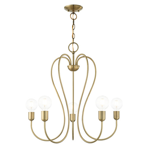Lucerne 5 Light Antique Brass Chandelier (41365-01)