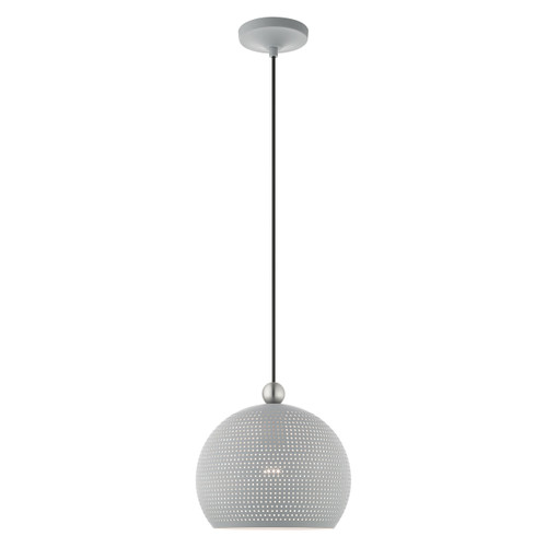 Dublin 1 Light Nordic Gray With Brushed Nickel Accents Pendant (49100-80)
