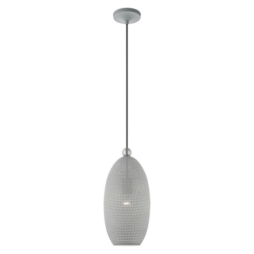 Dublin 1 Light Nordic Gray With Brushed Nickel Accents Pendant (49101-80)