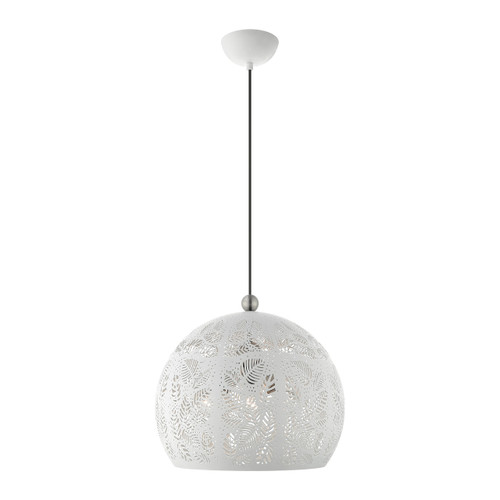 Chantily 3 Light White With Brushed Nickel Accents Pendant (49543-03)