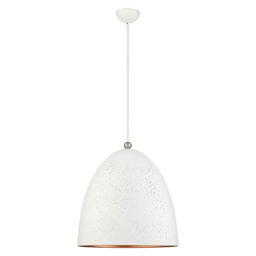 Arlington 3 Light White With Brushed Nickel Accents Pendant (49110-03)