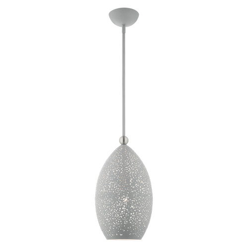 Charlton 1 Light Nordic Gray With Brushed Nickel Accents Pendant (49182-80)