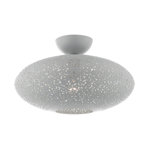 Charlton 1 Light Nordic Gray With Brushed Nickel Accents Semi Flush (49183-80)