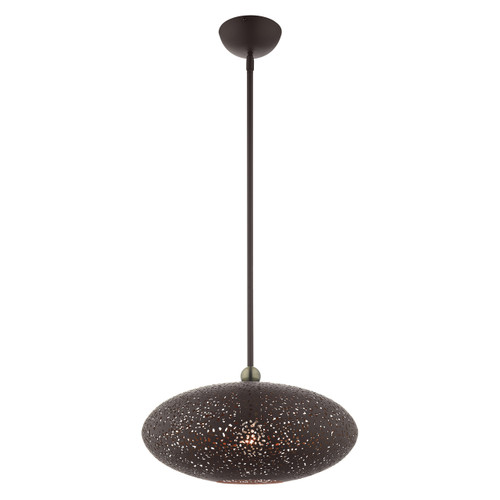 Charlton 1 Light Bronze With Antique Brass Accents Pendant (49184-07)