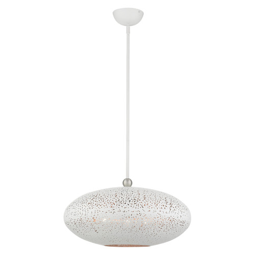 Charlton 3 Light White With Brushed Nickel Accents Pendant (49185-03)