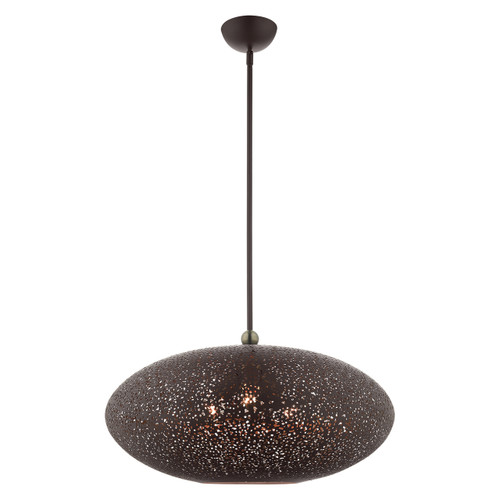 Charlton 3 Light Bronze With Antique Brass Accents Pendant (49186-07)