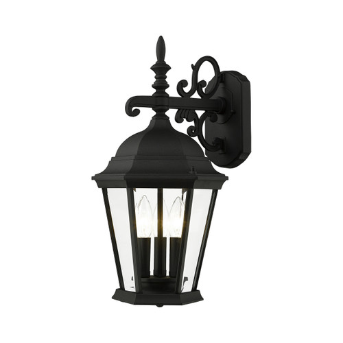 Hamilton 3 Light Textured Black Outdoor Wall Lantern (7560-14)