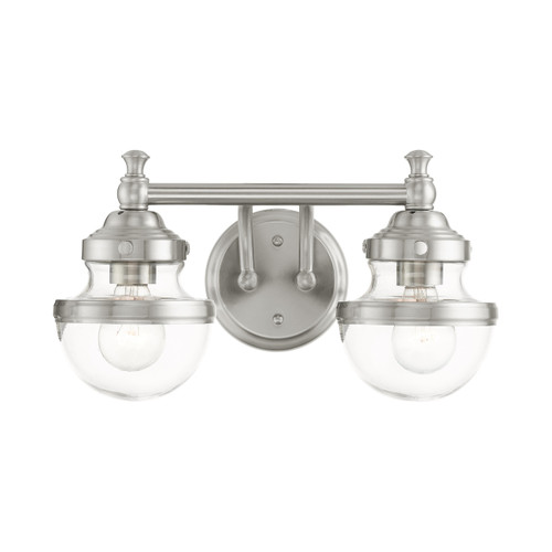 Oldwick 2 Light Brushed Nickel Vanity Sconce (17412-91)