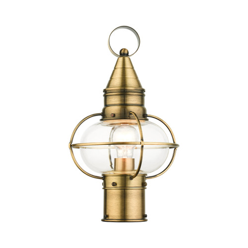 Newburyport 1 Light Antique Brass Outdoor Post Top Lantern (26902-01)