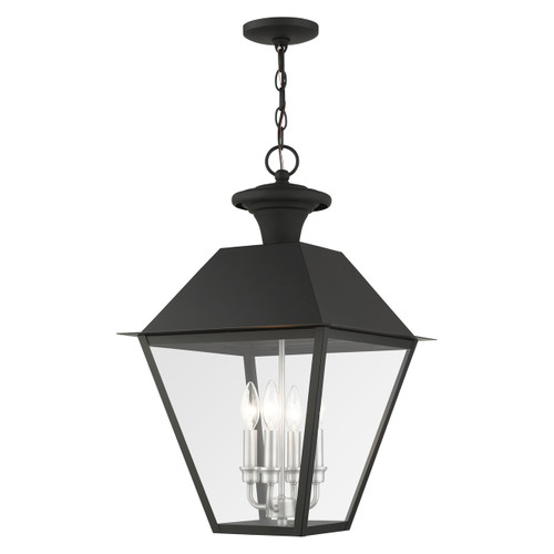 Mansfield 4 Light Black Outdoor Pendant Lantern (27224-04)