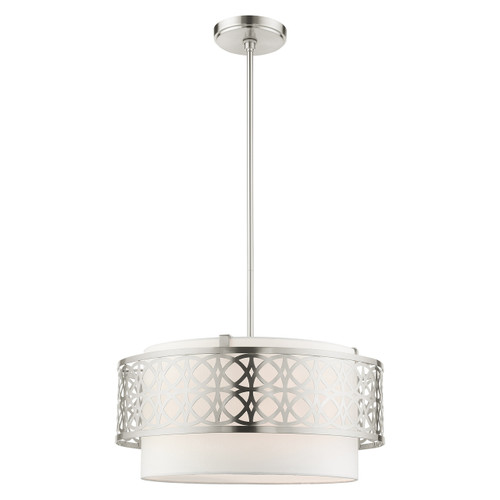 Calinda 4 Light Brushed Nickel Pendant Chandelier (49865-91)