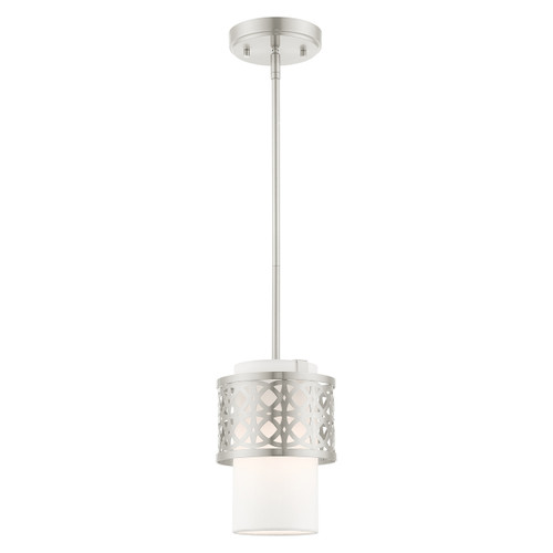 Calinda 1 Light Brushed Nickel Mini Pendant (49861-91)