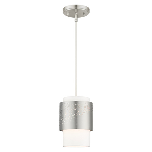 Noria 1 Light Brushed Nickel Pendant (46259-91)