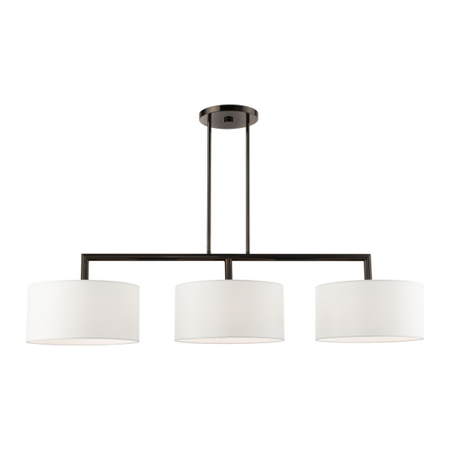 Meridian 3 Light Black Chrome Linear Chandelier (45493-46)