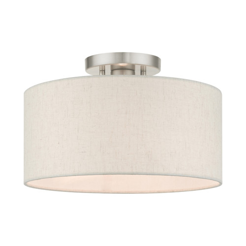 Meadow 1 Light Brushed Nickel Semi Flush (49809-91)