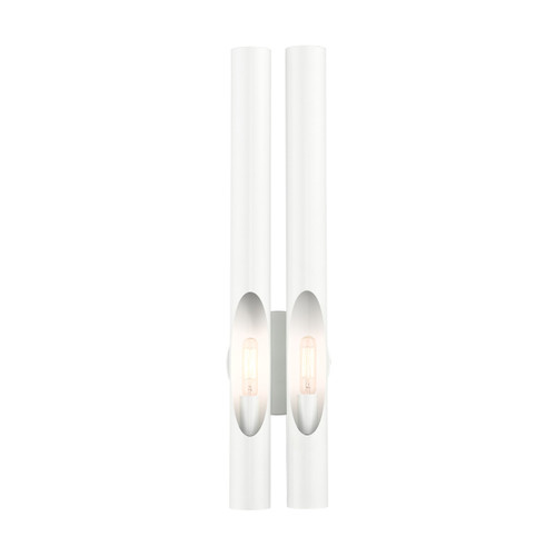 Acra 2 Light Shiny White Ada Double Sconce (45912-69)