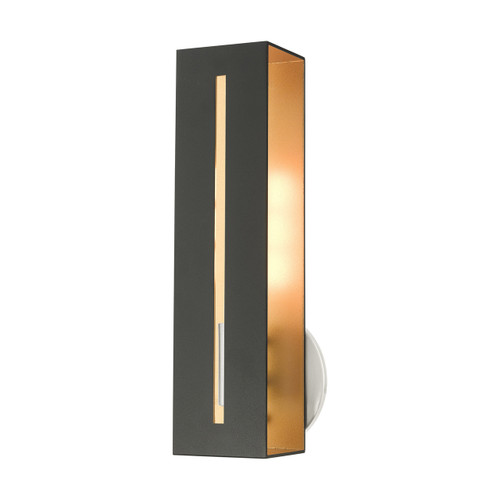 Soma 1 Light Textured Black With Brushed Nickel Accents Sconce (45953-14)