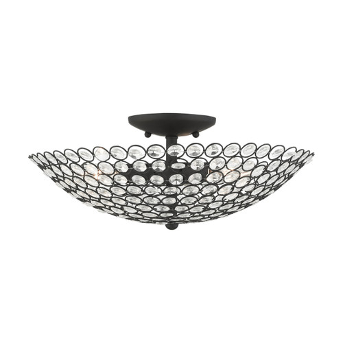 Cassandra 3 Light Black Semi Flush (40446-04)