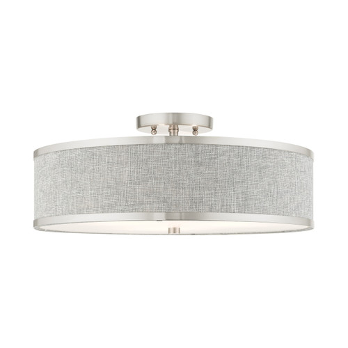 Park Ridge 3 Light Brushed Nickel Semi Flush (60425-91)