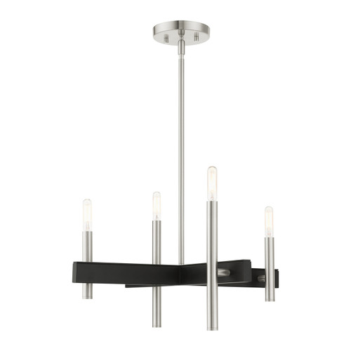 Denmark 4 Light Brushed Nickel Chandelier (49344-91)