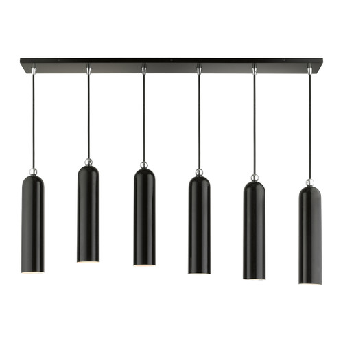 Ardmore 6 Light Shiny Black Linear Pendant (46757-68)