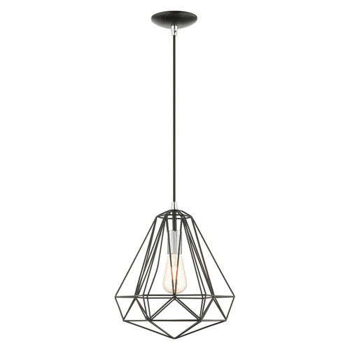 Geometric 1 Light Shiny Black Pendant (41324-68)